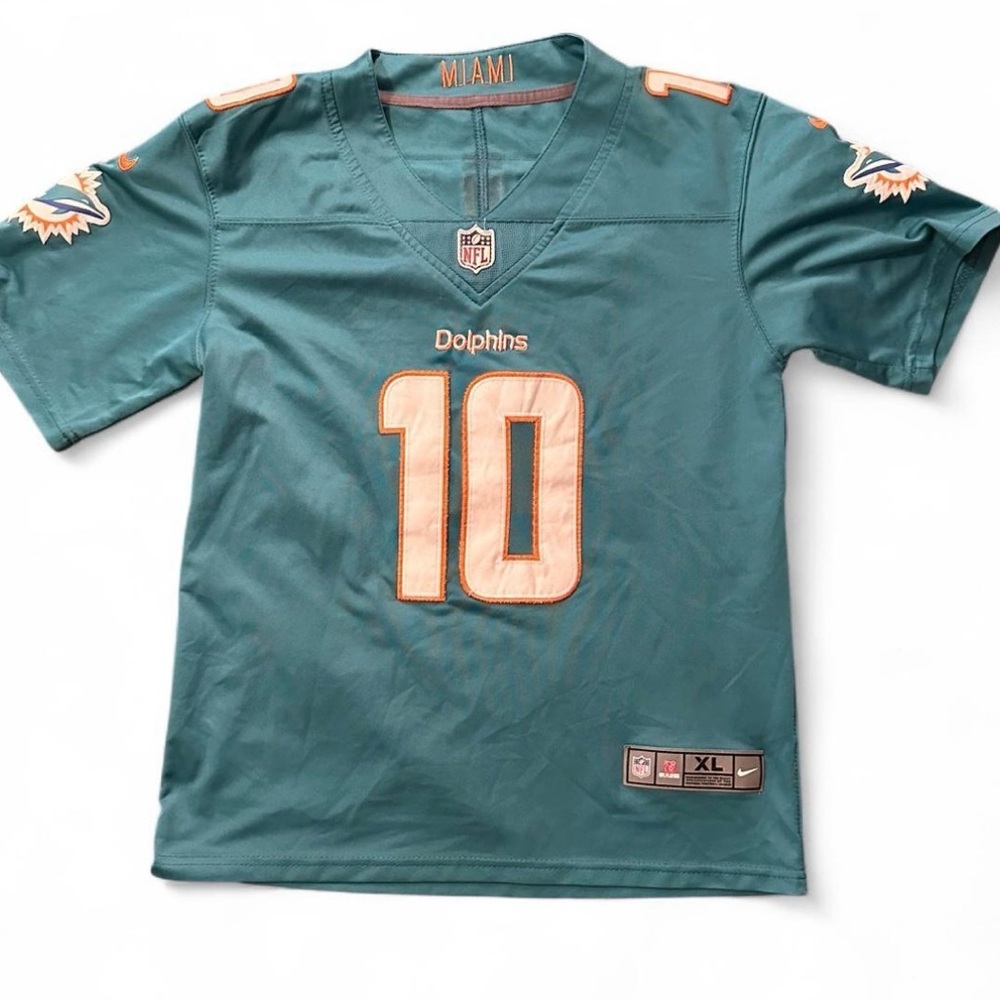 Nike Kids Dolphins #10 Teal and Orange Jersey